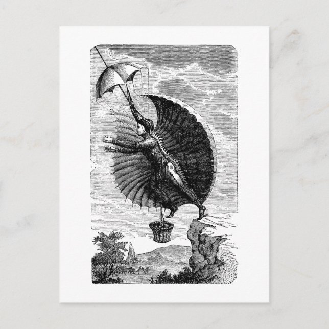 Vintage Victorian Flies Maskin Invention Vykort (Framsida)