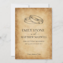 Vintage Victorian Gammalt Pergament Bröllop RSVP