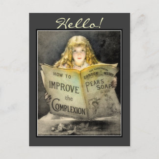 Vintage Victorian Girl Pears Soap Advert-Postcard Vykort