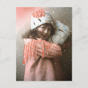 Vintage Victorian Girl Vykort
