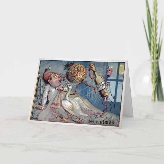 Vintage Victorian God jul Card Helgkort (Framsida)