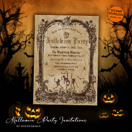 Vintage Victorian Gothic Halloween Inbjudningar