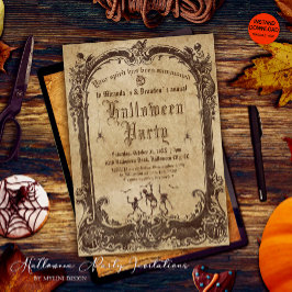 Vintage Victorian Gothic Halloween Inbjudningar