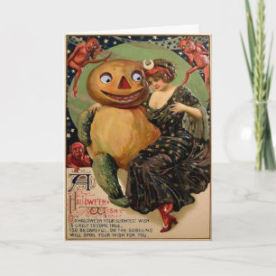 Vintage Victorian Halloween-kort Helgkort
