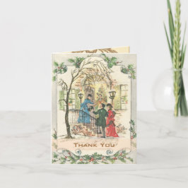 Vintage Victorian Helgdag jul Party Tack Kort
