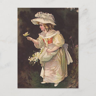 VINTAGE VICTORIAN I DEEP SKOGSPOSTCARD VYKORT