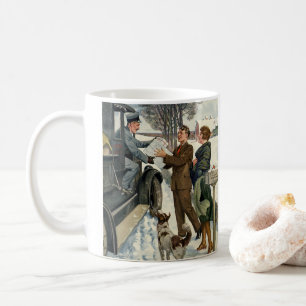 Vintage Victorian jul postiljon leverans Kaffemugg