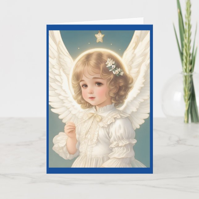 Vintage Victorian Julgel Helgkort (Framsida)