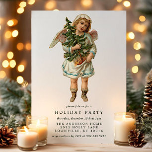 Vintage Victorian Julgel-Julfest Inbjudningar