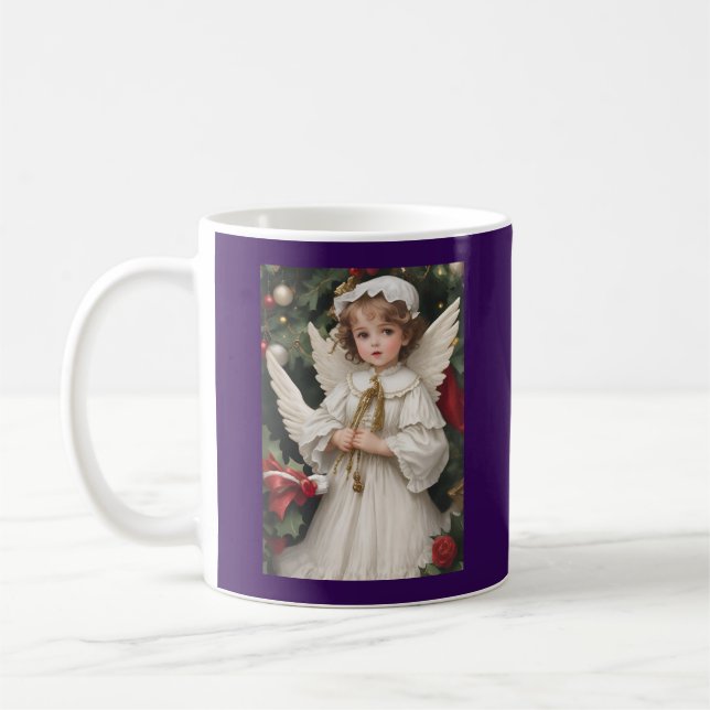 Vintage Victorian Julgel Kaffemugg (Vänster)