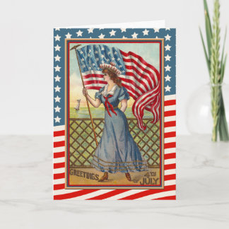 Vintage Victorian juli 4 Independence day Kort