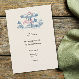 Vintage Victorian Karusell Save the Date Inbjudningar