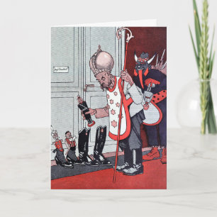 Vintage Victorian Krampus-julkort Helgkort