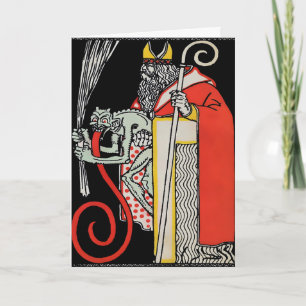 Vintage Victorian Krampus-julkort Helgkort
