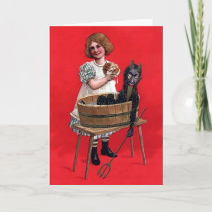 Vintage Victorian Krampus-julkort Helgkort