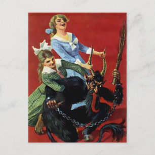 Vintage Victorian Krampus Vykort