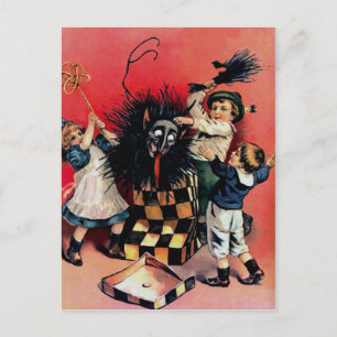 Vintage Victorian Krampus Vykort