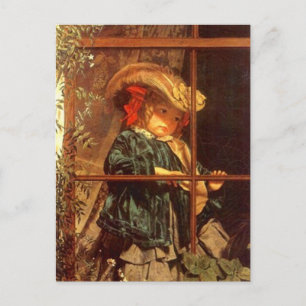 VINTAGE VICTORIAN Longing to be Out POSTCARD Vykort
