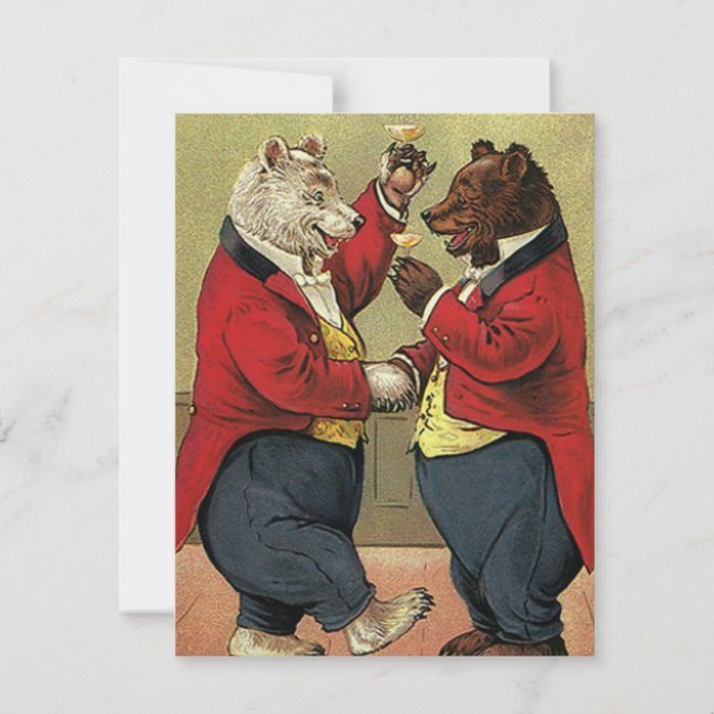 Vintage Victorian Lycklig, Gay, Dancing Bears (Framsida)