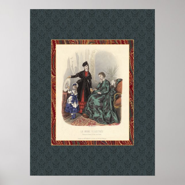 Vintage Victorian Mode Beauties Antique Print Poster (Framsidan)