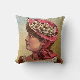 Vintage Victorian Mode Hat Dekorativ kudde