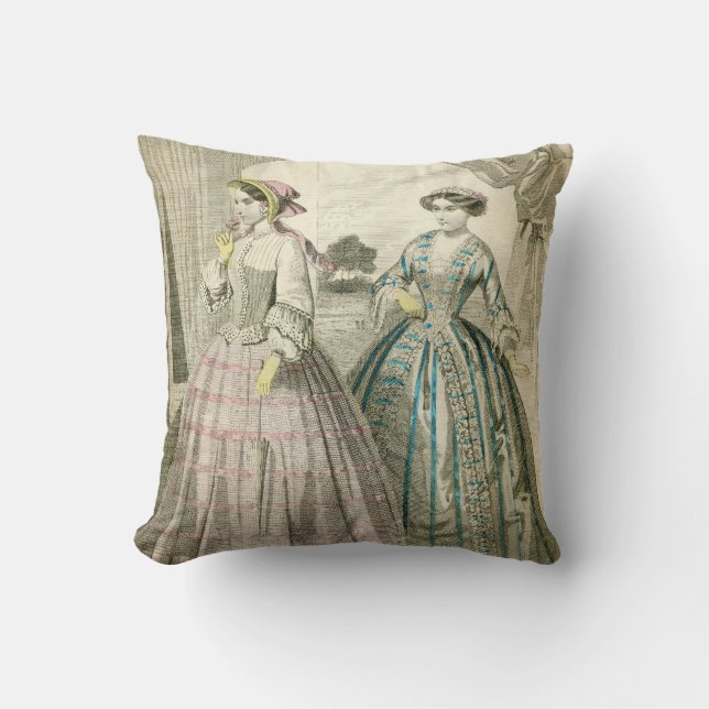 Vintage Victorian Mode Square Dekorativ kudde (Framsida)