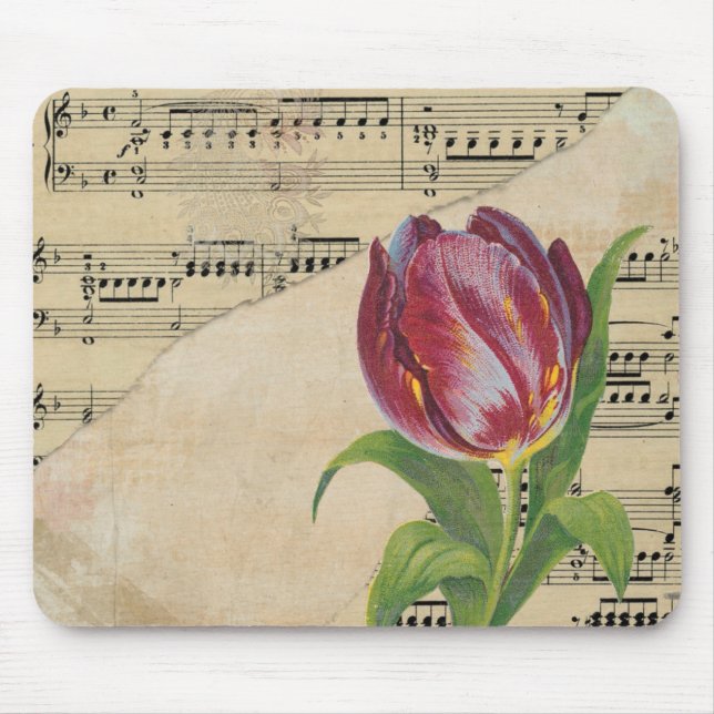 Vintage Victorian Music Romantik Tulips Musmatta (Framsidan)