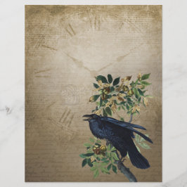 Vintage Victorian Raven Craft Papper - Gothic Real