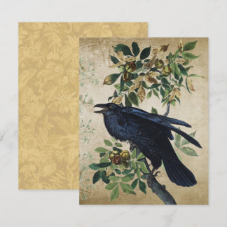 Vintage Victorian Raven Decoupage - Gothic Realm Tilläggskort