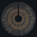 Vintage Victorian Romantic Steampunk Antique Julgransmatta Borstad Polyester<br><div class="desc">Vintage Viktorian Romantic Steampunk Antique-design med God jul i en elegant, ornate-typsnitt som visas på gräns</div>
