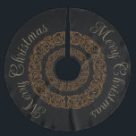 Vintage Victorian Romantic Steampunk Antique Julgransmatta Borstad Polyester<br><div class="desc">Vintage Viktorian Romantic Steampunk Antique-design med God jul i en elegant, ornate-typsnitt som visas på gräns</div>