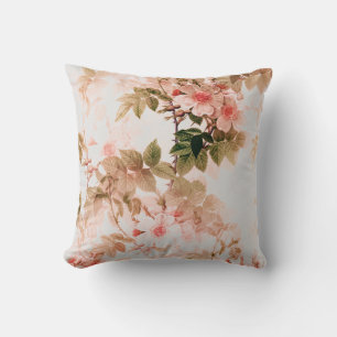 Vintage Victorian Rosa Blommigt Chic Mönster Kudde