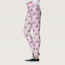 Vintage Victorian Rosa Cameo Mönster Yoga Leggings