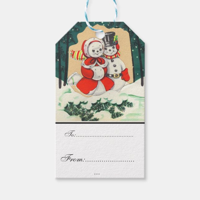 vintage,victorian,rustic,julmas,mönster, presentetikett (Framsidan)