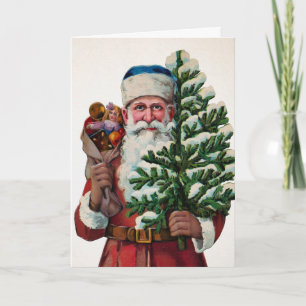 Vintage Victorian Santa Helgdag Card Helgkort