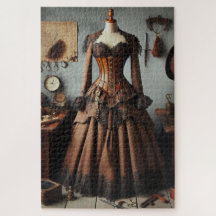 Vintage Victorian Steampunk Dam Detektiv Dress