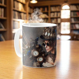 Vintage Victorian Steampunk Klockverk Tid Dame Kaffemugg