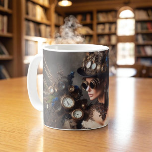 Vintage Victorian Steampunk Klockverk Tid Dame Kaffemugg
