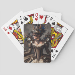 Vintage Victorian Steampunk Urklocka Tid Dame Casinokort