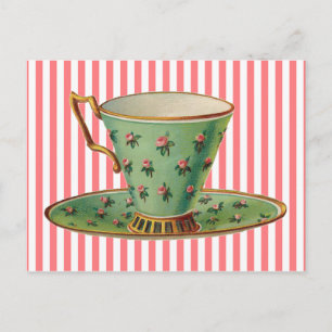 Vintage Victorian Tea Kopp Vykort