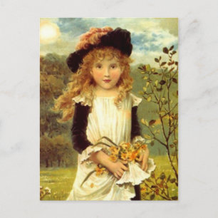 VINTAGE VICTORIAN THE DAFFODIL GIRL POSTCARD VYKORT