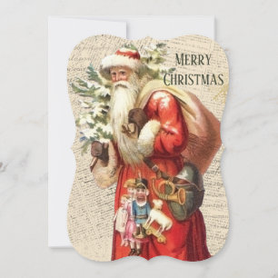 Vintage Victorian Tomte jul Kort
