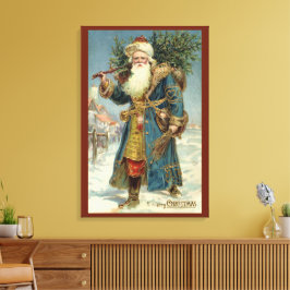 Vintage Victorian Tomte med julgran Canvastryck