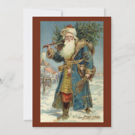 Vintage Victorian Tomte med julgran Inbjudningar
