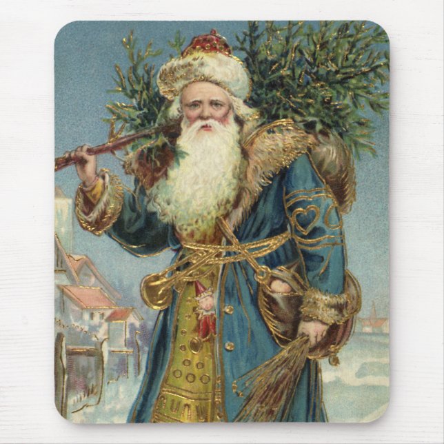 Vintage Victorian Tomte med julgran Musmatta (Framsidan)
