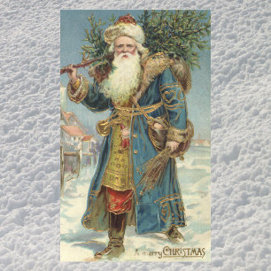 Vintage Victorian Tomte med julgran Rektangulärt Klistermärke