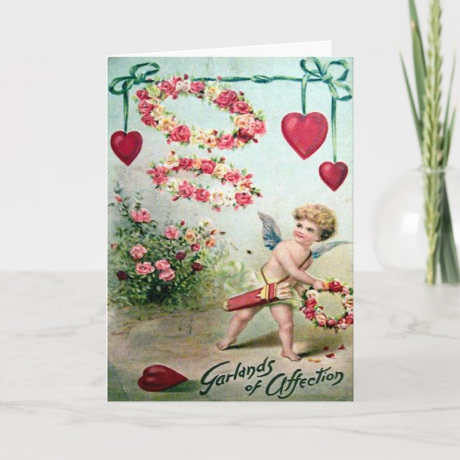 Vintage Victorian Valentine Helgkort (Framsida)