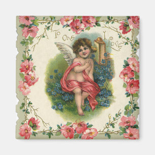 Vintage Victorian Valentine's Day Cherub on Phone Magnet