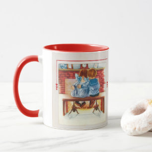 Vintage Victorian Valentines day Children Mugg