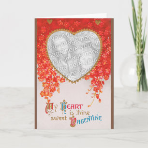 Vintage Victorian Valentines day Mitt hjärta är Th Helgkort
